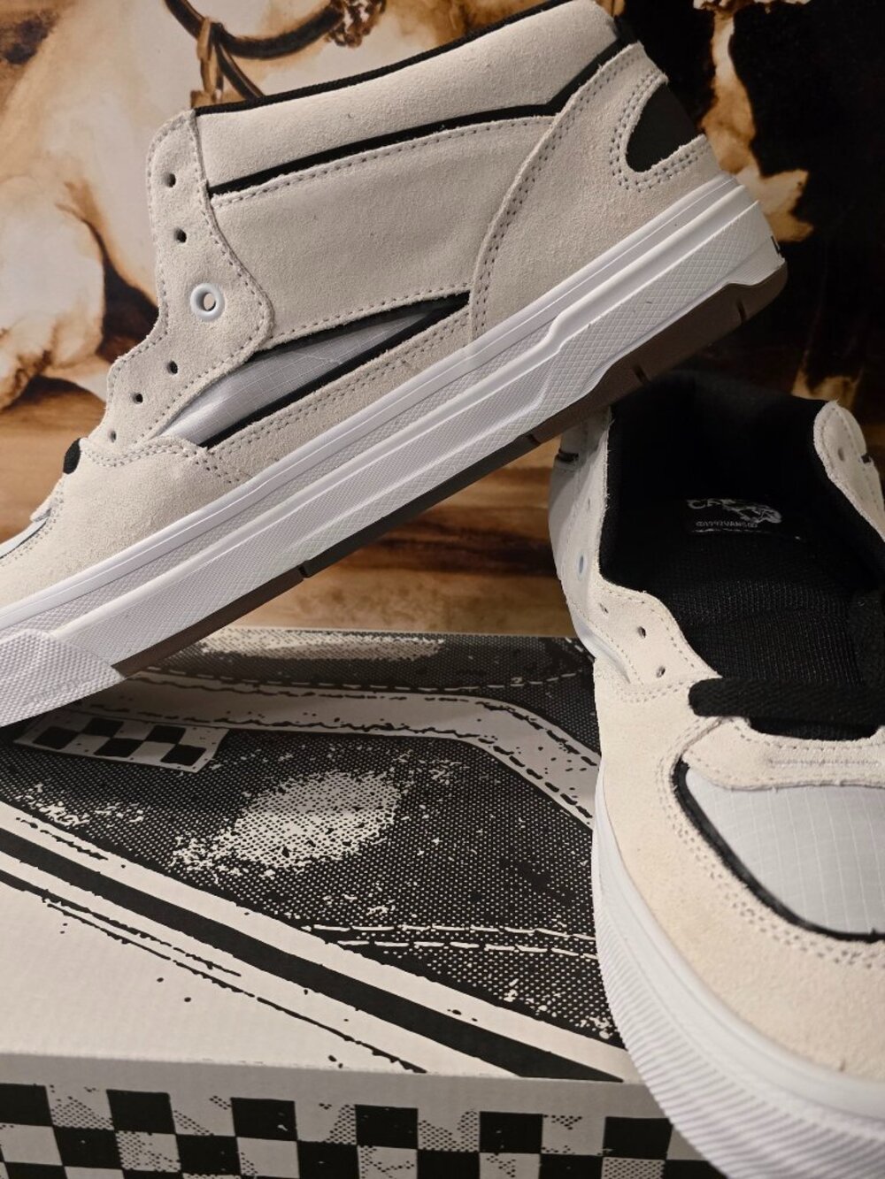 Vans Skate Half Cab Waffle Cup Shoes White Black VN000D9ZYB2 Men's Size 12 NEW
